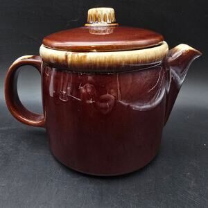 McCoy Brown Drop Tea Pot Pitcher Vintage USA Pottery 1970s